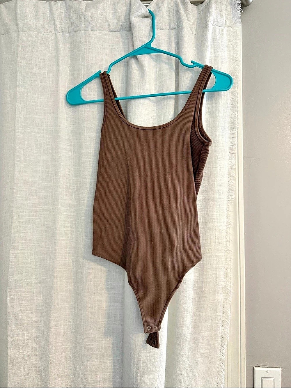 Abercrombie & Fitch Ribbed Bodysuit in Brown Small Like New